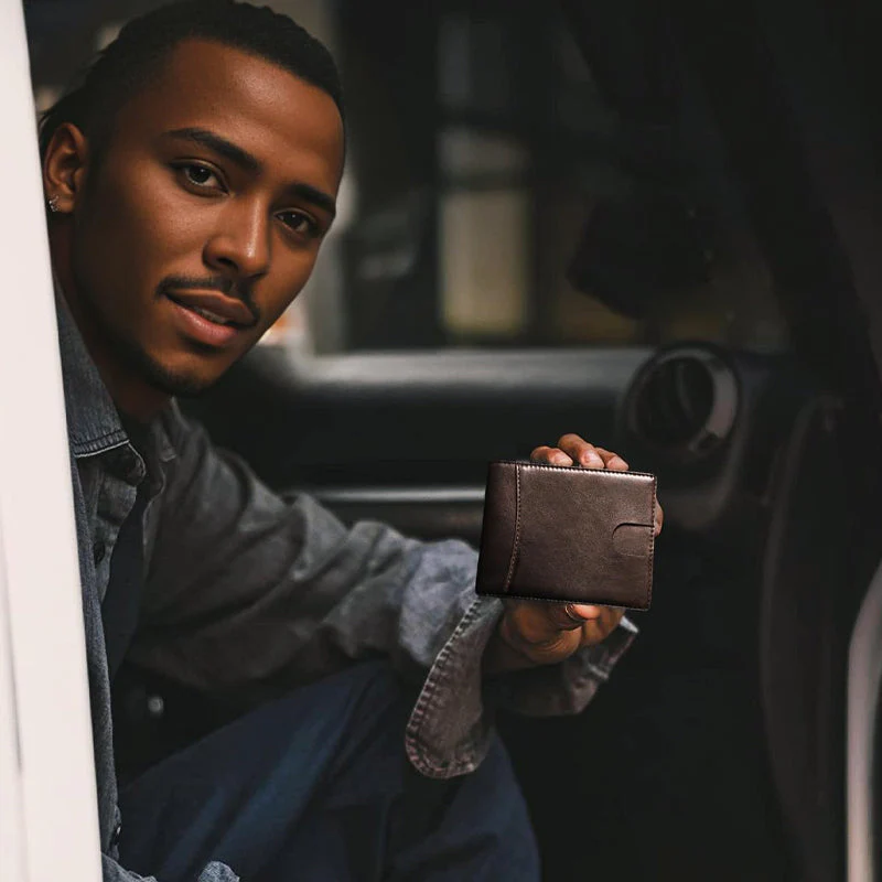 🎁Genuine Leather Anti-theft Swipe Card Holder - Image 11