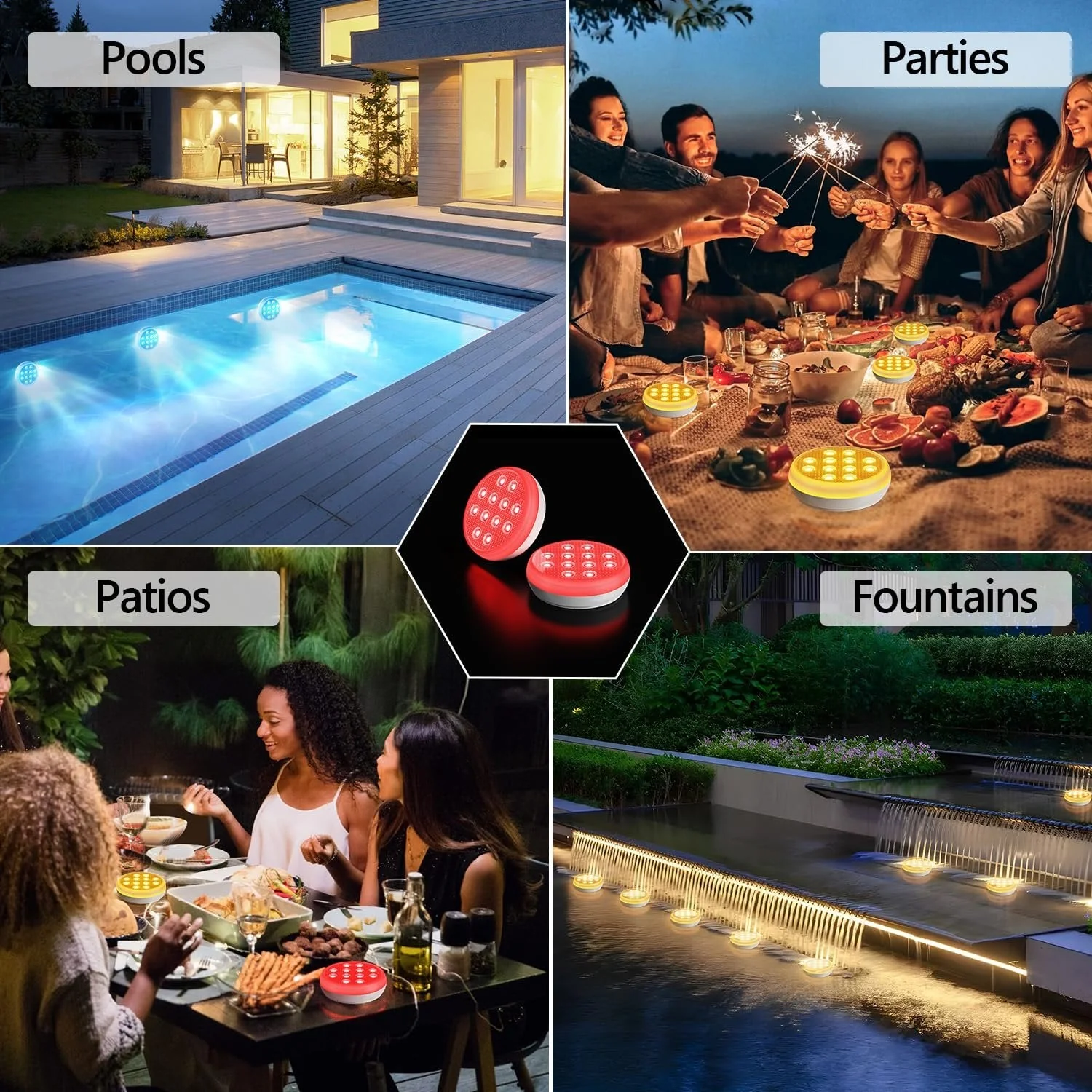 2/4 PCS - Ultra-High Brightness Rechargeable Submersible LED Lights with Remote - Image 6