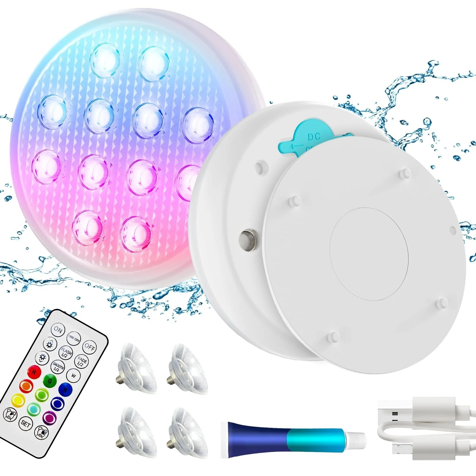 2/4 PCS - Ultra-High Brightness Rechargeable Submersible LED Lights with Remote - Image 8