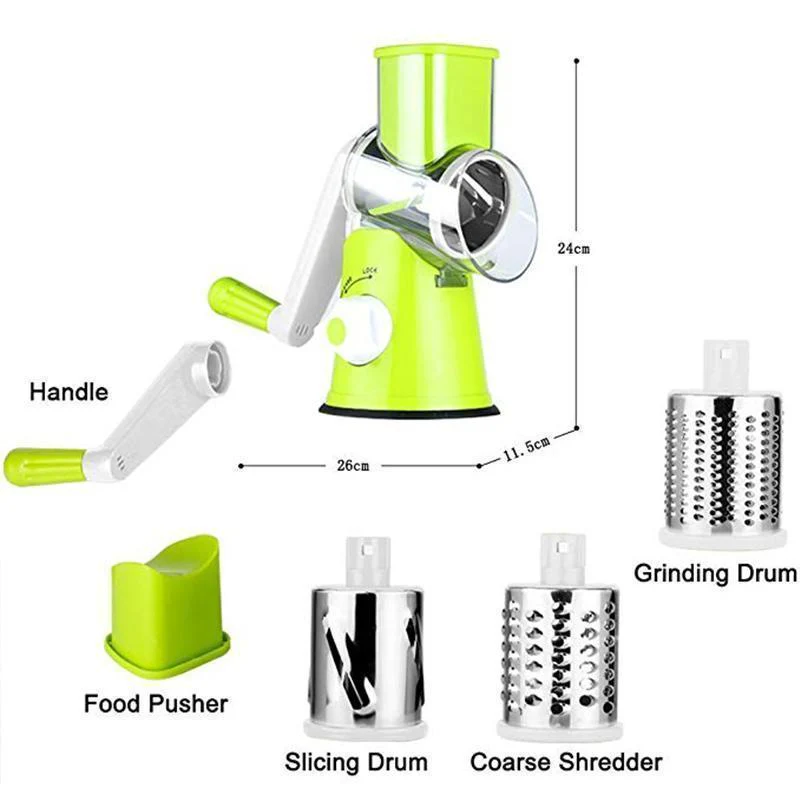 3 in 1 Rotary Cheese Grater Vegetable Slicer - Image 3