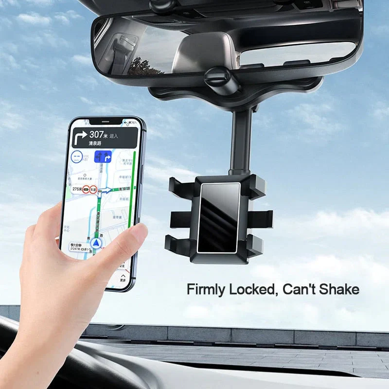 360° Rotatable Car Rearview Mirror Phone Holder - Image 4