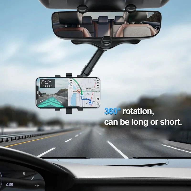360° Rotatable Car Rearview Mirror Phone Holder - Image 6