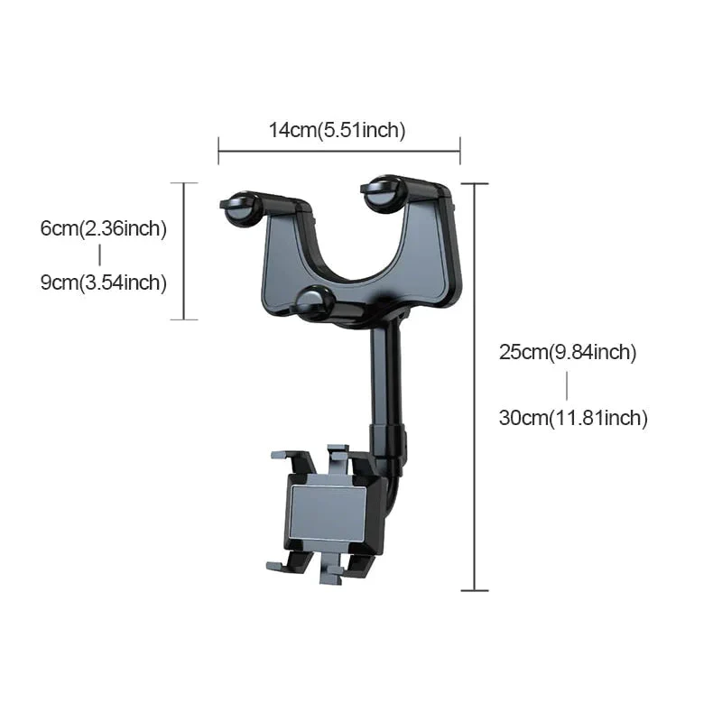 360° Rotatable Car Rearview Mirror Phone Holder - Image 8