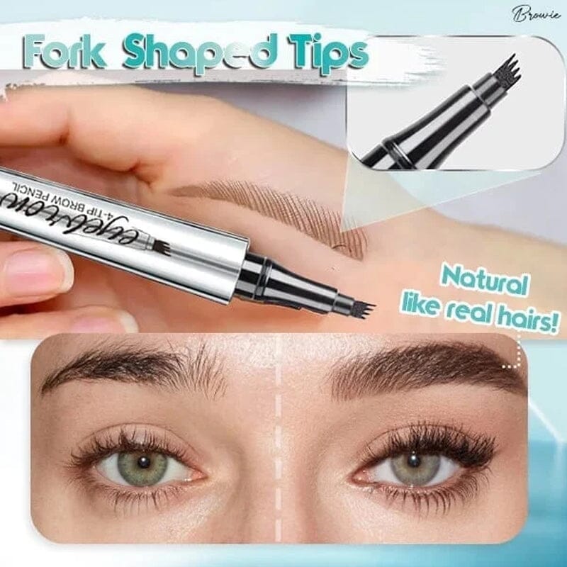 🔥BIG SALE - 50% OFF🔥3D Waterproof Microblading Eyebrow Pen 4 Fork Tip Tattoo Pencil (2 pcs) - Image 3