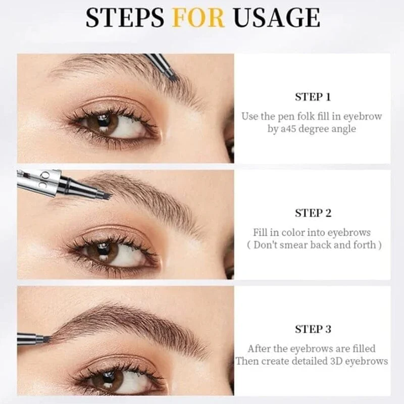 🔥BIG SALE - 50% OFF🔥3D Waterproof Microblading Eyebrow Pen 4 Fork Tip Tattoo Pencil (2 pcs) - Image 6