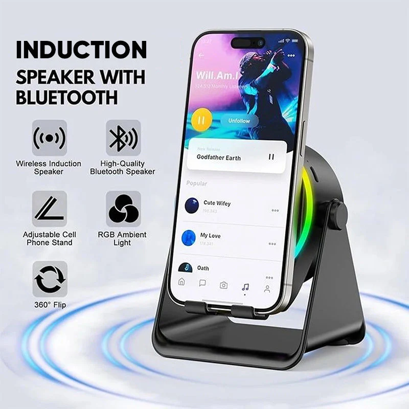 4-In-1 360° Rotating Bluetooth Speaker Stand - Image 4