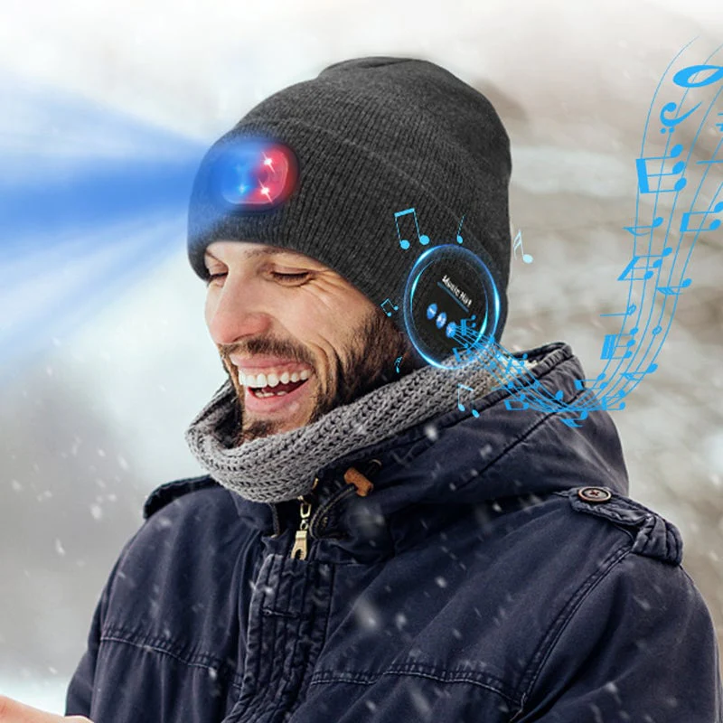 Bluetooth Beanie with LED Light & Removable Speakers - Image 11