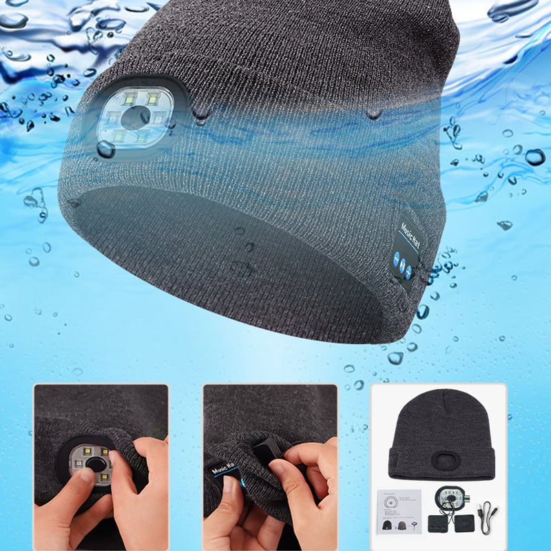 Bluetooth Beanie with LED Light & Removable Speakers - Image 6