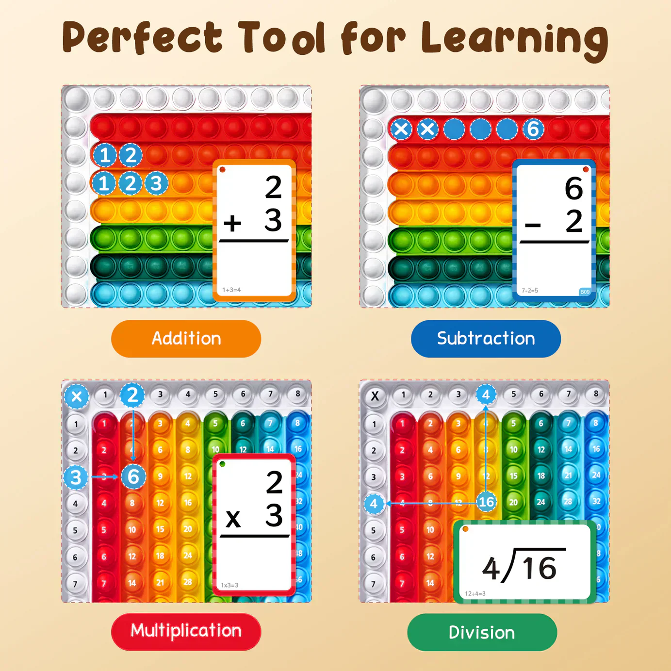 Math Flash Cards and Pop Fidget Chart - Image 2