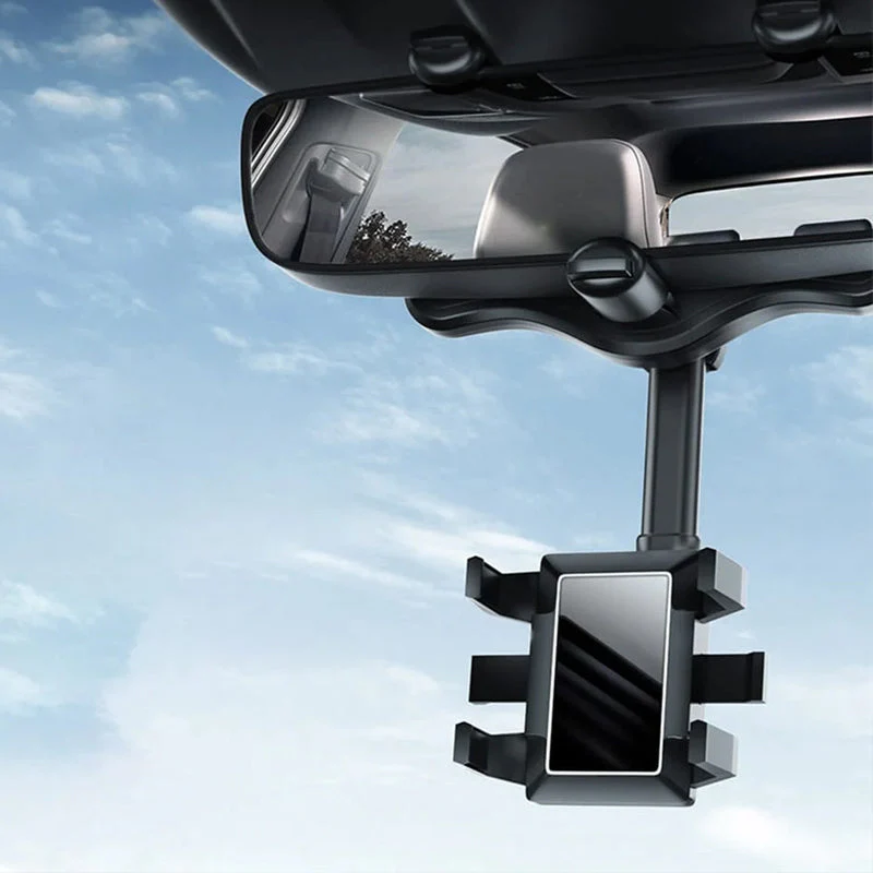 Multifunctional 360 Rotatable Car Rearview Mirror Phone Holder - Image 7