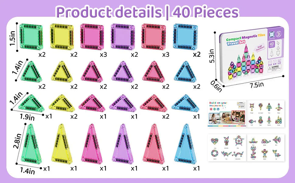 Sakerplus Magnetic Tiles Building Blocks Set - Image 11