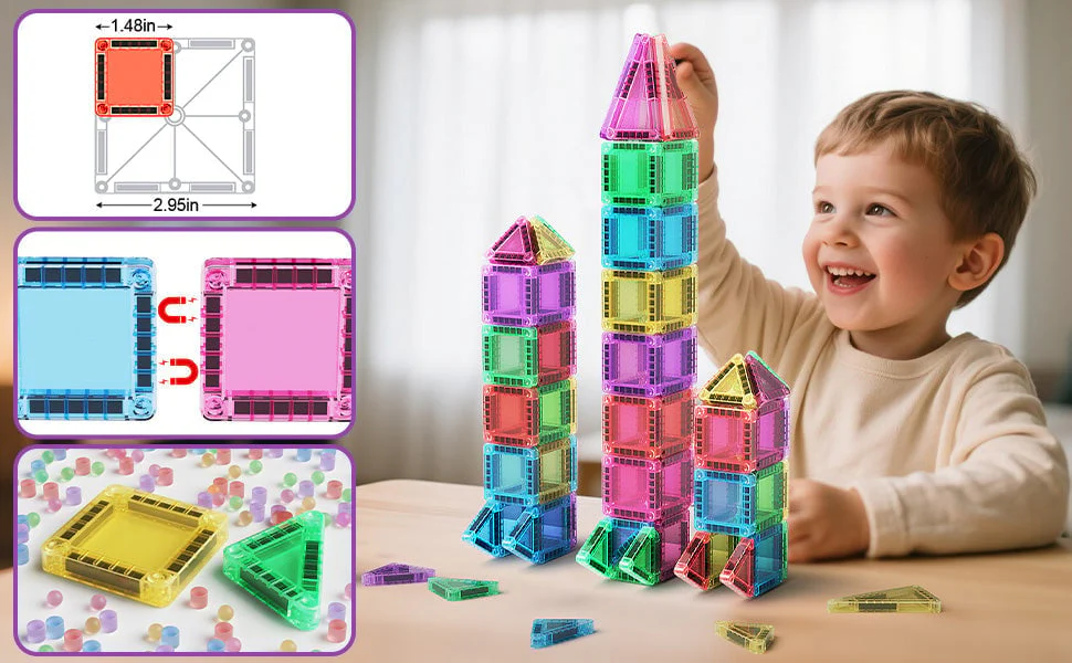 Sakerplus Magnetic Tiles Building Blocks Set - Image 12