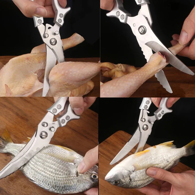 Stainless Steel Bone-Cut Kitchen Scissors - Image 12