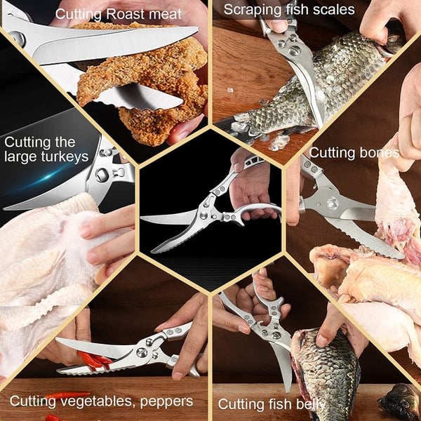 Stainless Steel Bone-Cut Kitchen Scissors - Image 5